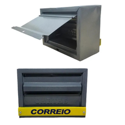 Caixa Correio Correspondência Carta Grade e Muro Vertical Cor Cinza - 2