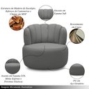 Ver imagem 5 de Conjunto Sala de estar Decorativo Mariele Poltrona Base Giratória em Aço com Puff Couro Grafite G88 