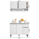 Ver imagem 4 de Kit Balcão de Cozinha e Armário Aéreo Elis Branco - Pallazio