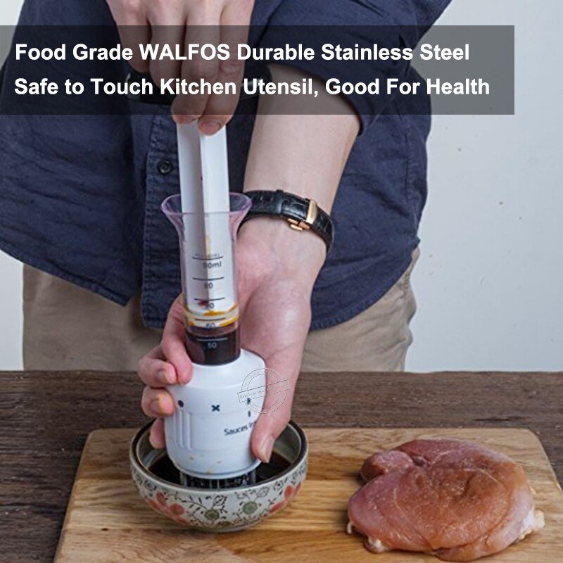 Amaciador De Carne WALFOS Grau Alimentício Aço Inoxidável  Agulha E Injector De Carne Marinada - 3