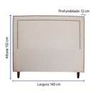 Ver imagem 3 de Cabeceira para Cama de Casal Isadora Linho Bege Escuro Idf Decor
