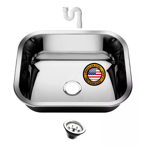 Tanque S/esfregador American Steel 50x40x20 30l Inox 304