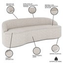 Ver imagem 3 de Sofá 3 Lugares para Sala de Estar Living 180cm Theo D06 Linho Pérola - Mpozenato