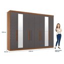 Ver imagem 6 de Guarda Roupa Casal Master New 8 Portas de Bater 4 Gavetas MDP com Espelho e Cabeceira Loanda Jatobá
