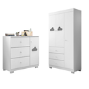 Ver imagem 1 de Conjunto Infantil Ane Guarda Roupa e Comoda Mdf Mdp Branco Pheonix Baby