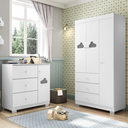 Ver imagem 2 de Conjunto Infantil Ane Guarda Roupa e Comoda Mdf Mdp Branco Pheonix Baby