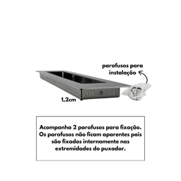 Puxador Duplo Concha de Embutir para Porta Inox Polido 25cm - 8