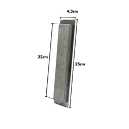 Puxador Duplo Concha de Embutir para Porta Inox Polido 25cm - 5