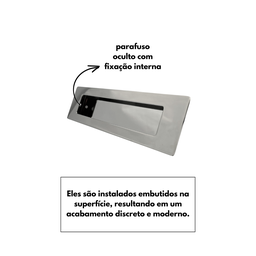 Puxador Duplo Concha de Embutir para Porta Inox Polido 25cm - 10
