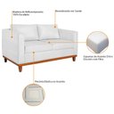 Ver imagem 6 de Sofá 3 Lugares Europa 180 cm Estilo Conforto e Elegância Suede Branco - Amarena Móveis