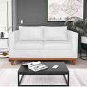 Ver imagem 1 de Sofá 3 Lugares Europa 180 cm Estilo Conforto e Elegância Suede Branco - Amarena Móveis