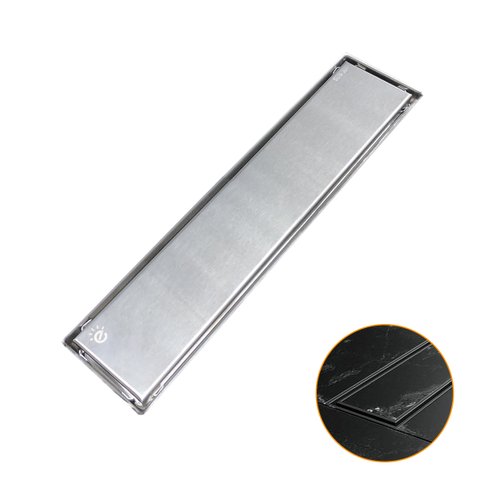 Ralo Linear Embralumi Oculto Invisível Piso Aço Inox 30x9cm