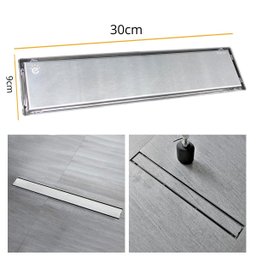 Ralo Linear Embralumi Oculto Invisível Piso Aço Inox 30x9cm - 2