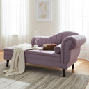 Ver imagem 2 de Recamier Decorativo Divã Amsterdã 147cm Lado Esquerdo Veludo Rosê