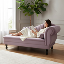 Ver imagem 1 de Recamier Decorativo Divã Amsterdã 147cm Lado Esquerdo Veludo Rosê