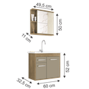 Ver imagem 3 de ​conjunto Banheiro Suspenso Santana 60cm Armário Completo Gabinete Cuba Espelheira