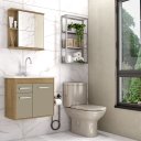 Ver imagem 1 de ​conjunto Banheiro Suspenso Santana 60cm Armário Completo Gabinete Cuba Espelheira