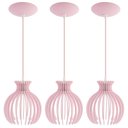 Ver imagem 1 de Luminária Pendente Madeira Nacar 18cm E27 Sala 3 Unidades:Rosa Claro