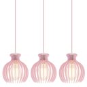 Ver imagem 3 de Luminária Pendente Madeira Nacar 18cm E27 Sala 3 Unidades:Rosa Claro