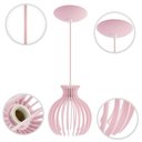 Ver imagem 5 de Luminária Pendente Madeira Nacar 18cm E27 Sala 3 Unidades:Rosa Claro