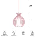 Ver imagem 6 de Luminária Pendente Madeira Nacar 18cm E27 Sala 3 Unidades:Rosa Claro