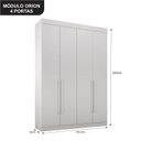 Ver mais imagens de Guarda Roupa Solteiro Modulado 4 Portas 9 Gavetas 100% MDF Orion