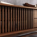 Ver mais imagens de Rack Ripado para Sala Tv 75 Polegadas Minimalista 2 Gavetas Madeira Castanho Adamo Idimex