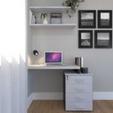 Ver imagem 4 de Escrivaninha para Escritório e Home Office com 4 Gavetas