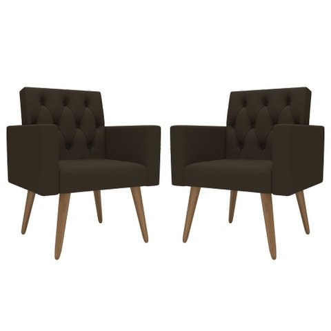 Kit 2 Poltronas para Sala Escritório Recepção Sala de Espera Thais Corino