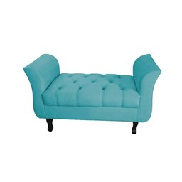 Divã Recamier Barcelona - 90cm Suede - Azul Turquesa - 1