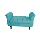 Ver imagem 1 de Divã Recamier Barcelona - 90cm Suede - Azul Turquesa