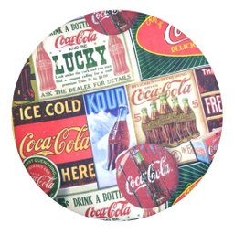 Puff Banqueta Redondo Para Sala Quarto Estampado Suede:Coca Cola - 3