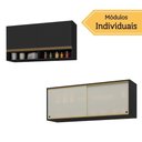 Ver imagem 2 de Kit Armário Cozinha Aéreo 105cm e Aéreo 120cm com Portas de Vidro Multimóveis Mp2293