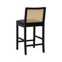 Ver imagem 3 de Banqueta Média Pérola Madeira Maciça com Telinha c/ 62cm Altura - Preto Assento Estofado Corano Pret