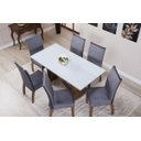 Ver imagem 2 de Kit Capa de Cadeira 4 Peças Suede Veludo Sala de Jantar Protege o Estofado Renova o Visual Cinza