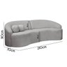 Sofá Orgânico Palermo 4 Lugares 210cm + Puff Bouclê - Sofa Store:bouclê Cinza - 7