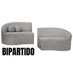 Sofá Orgânico Palermo 4 Lugares 210cm + Puff Bouclê - Sofa Store:bouclê Cinza - 5