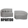 Sofá Orgânico Palermo 4 Lugares 210cm + Puff Bouclê - Sofa Store:bouclê Cinza - 5