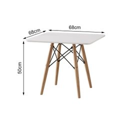 Conjunto de Mesa Eames Eiffel Madeira Infantil 68cm Quadrado Branco 4 Cadeiras Azul - 2