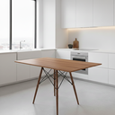 Ver imagem 1 de Mesa de Jantar e Sala Eiffel Wood Tampo Retangular de Madeira Amêndoa 120cm