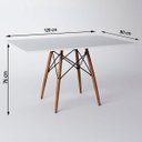 Ver imagem 3 de Mesa de Jantar e Sala Eiffel Wood Tampo Retangular de Madeira Branco 120cm