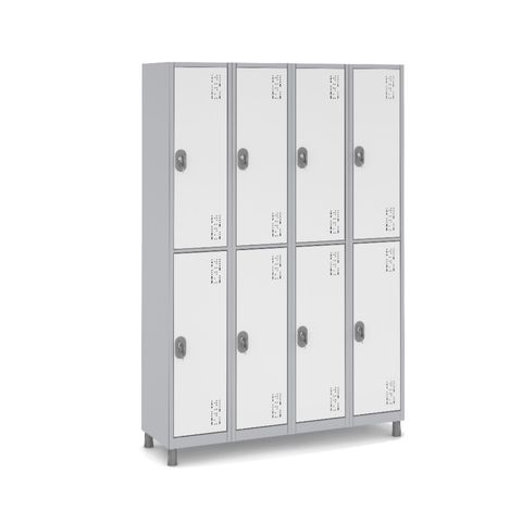 Armário de Aço 8 Portas Grandes para Vestiário:branco