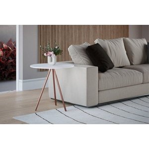 Mesa Lateral Gabriela Cobre Tampo Branco