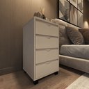 Ver imagem 5 de Mesa de Cabeceira Moderna com Quatro Gavetas Movlar - Mod.0701:branco