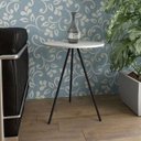 Ver imagem 1 de Mesa Lateral Gabriela Preto Tampo Branco