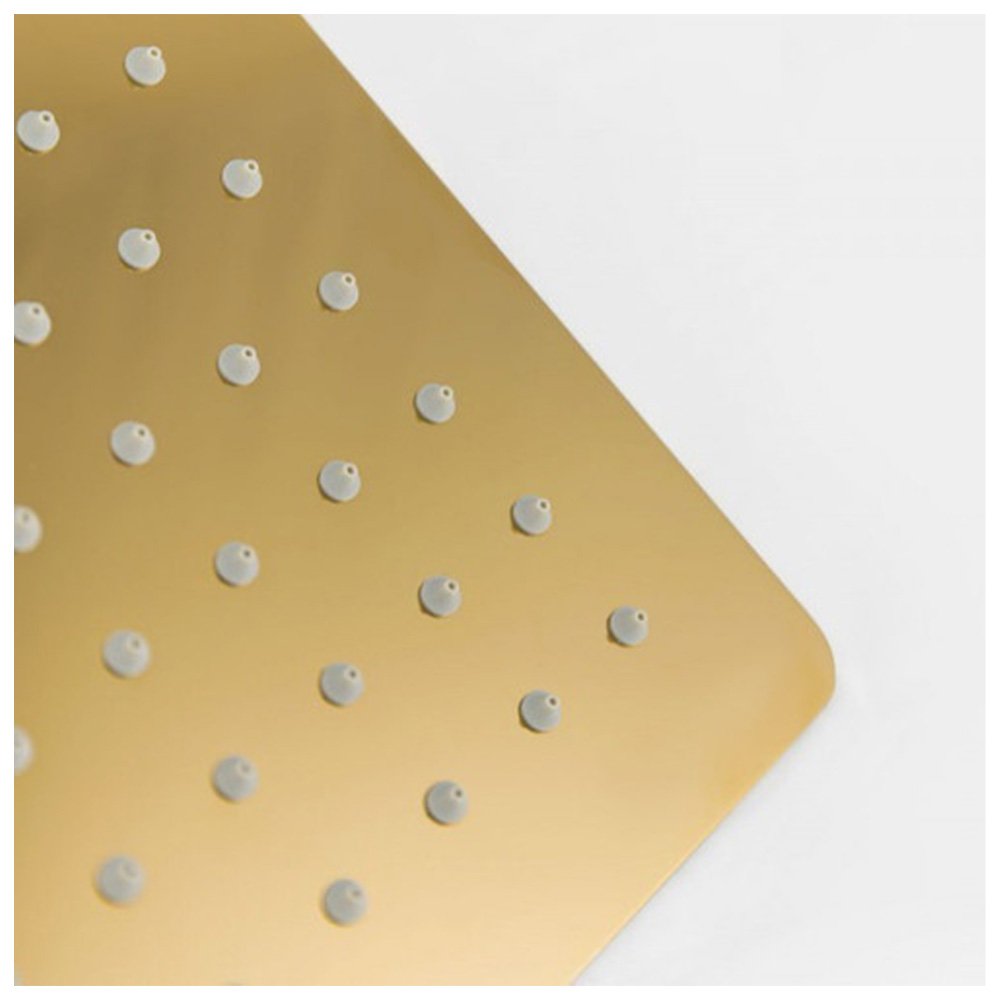 Chuveiro Ducha Teto Inox Dourado Slim 20x20 Luxo Quadrado Suporte Piscina Area Externa Banho - 9