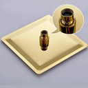 Ver imagem 4 de Chuveiro Ducha Teto Inox Dourado Slim 20x20 Luxo Quadrado Suporte Piscina Area Externa Banho