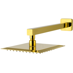 Chuveiro Ducha Teto Inox Dourado Slim 20x20 Luxo Quadrado Suporte Piscina Area Externa Banho - 1