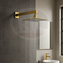 Ver imagem 3 de Chuveiro Ducha Teto Inox Dourado Slim 20x20 Luxo Quadrado Suporte Piscina Area Externa Banho
