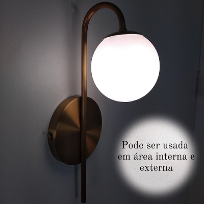 Arandela Sphera Pin Alumínio 1x G9 Dourado 36 cm Bivolt 1640 - 3